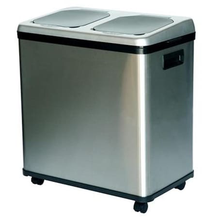 Itouchless Dual-Compartment Recycle Bin - Stainless Steel IT16RES